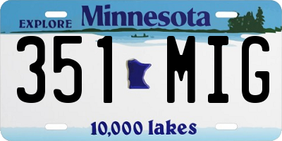 MN license plate 351MIG