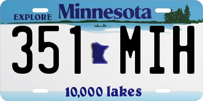MN license plate 351MIH