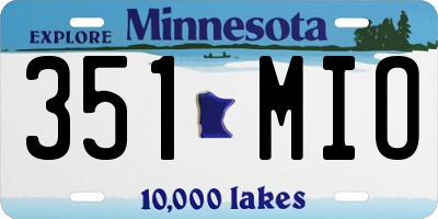 MN license plate 351MIO
