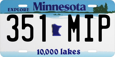 MN license plate 351MIP