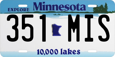 MN license plate 351MIS