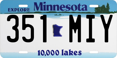 MN license plate 351MIY