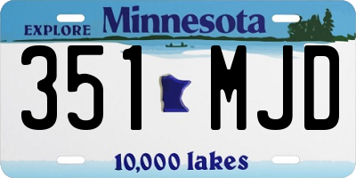 MN license plate 351MJD