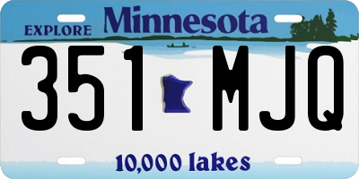 MN license plate 351MJQ