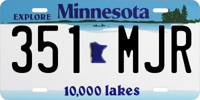 MN license plate 351MJR