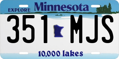MN license plate 351MJS