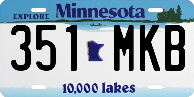 MN license plate 351MKB