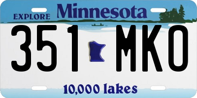 MN license plate 351MKO