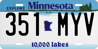 MN license plate 351MYV