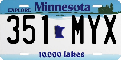 MN license plate 351MYX