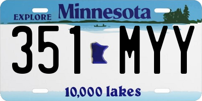 MN license plate 351MYY