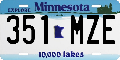 MN license plate 351MZE