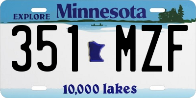 MN license plate 351MZF