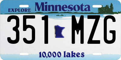 MN license plate 351MZG