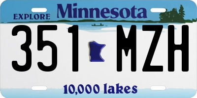 MN license plate 351MZH