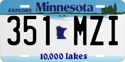 MN license plate 351MZI