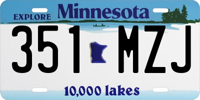 MN license plate 351MZJ
