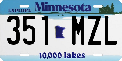 MN license plate 351MZL