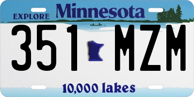 MN license plate 351MZM