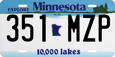 MN license plate 351MZP