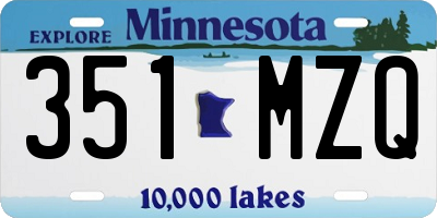 MN license plate 351MZQ