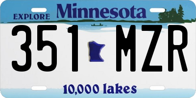 MN license plate 351MZR