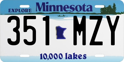 MN license plate 351MZY