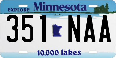 MN license plate 351NAA