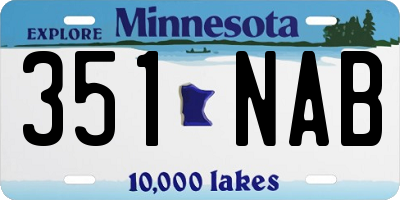 MN license plate 351NAB