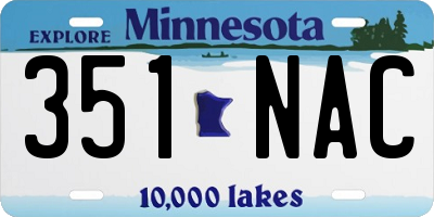 MN license plate 351NAC