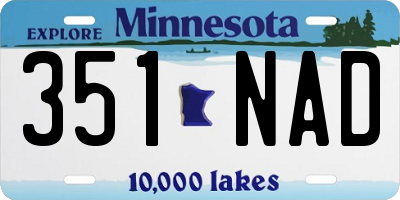 MN license plate 351NAD