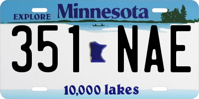 MN license plate 351NAE
