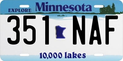 MN license plate 351NAF