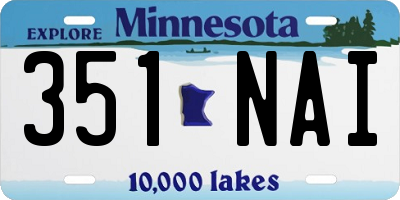 MN license plate 351NAI