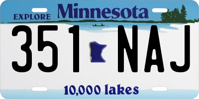 MN license plate 351NAJ