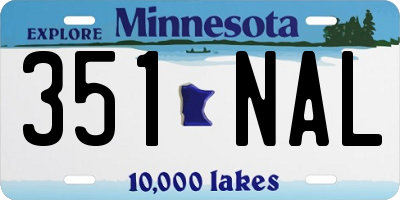 MN license plate 351NAL