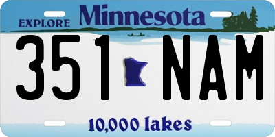 MN license plate 351NAM