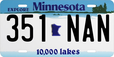 MN license plate 351NAN