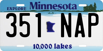 MN license plate 351NAP