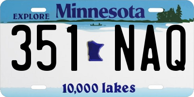 MN license plate 351NAQ