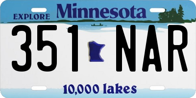 MN license plate 351NAR