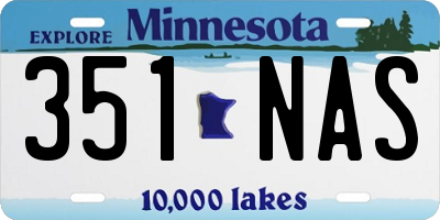 MN license plate 351NAS