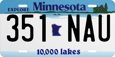 MN license plate 351NAU