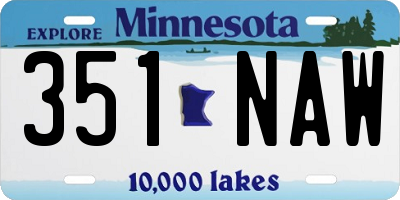 MN license plate 351NAW