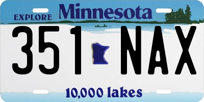 MN license plate 351NAX