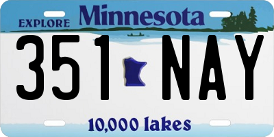MN license plate 351NAY