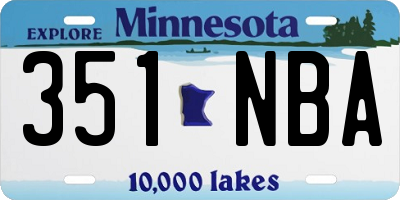 MN license plate 351NBA