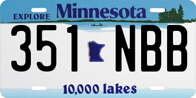 MN license plate 351NBB