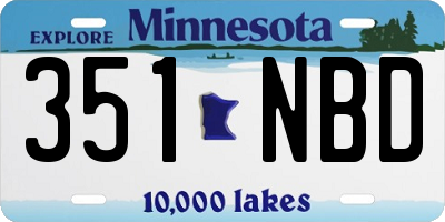MN license plate 351NBD
