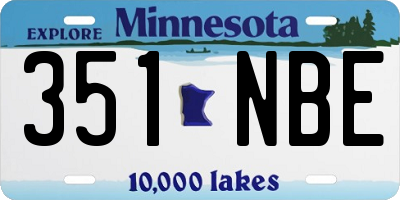 MN license plate 351NBE
